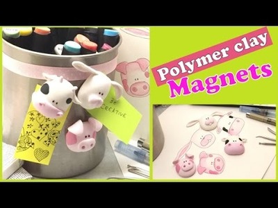 Polymer clay magnets- Pink animals- Tutorial
