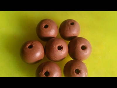 Terracotta jewellery making ideas for beginner. how to make terracotta equal round beads