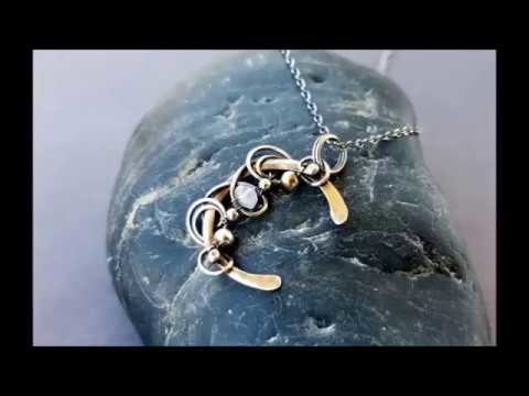 Wire Wrapping Tutorial - Mini Moon Pendant Sterling silver moonstone
