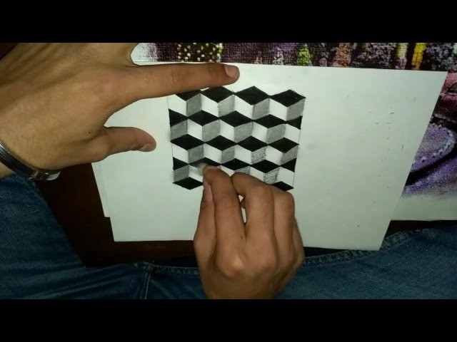 3D Cube Illusion Drawing Easy Way For Kids BY R.S Creative
