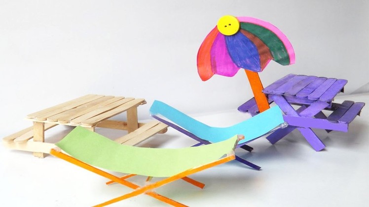 Amazing Toys for Kids | DIY Picnic Table & Beach Chairs Using Popsicle Sticks