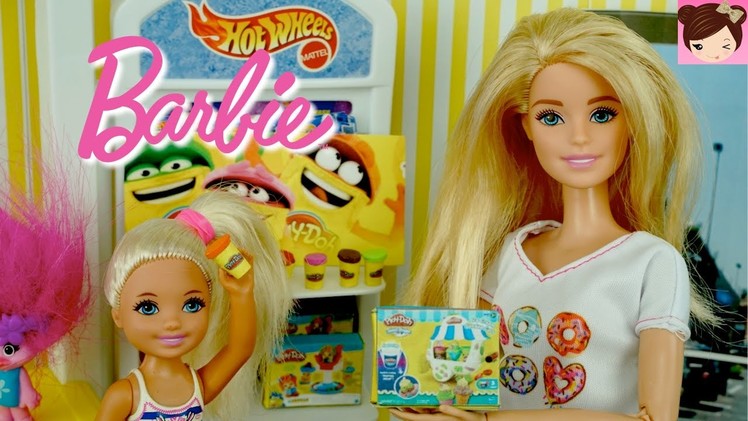 Barbie and Chelsea go Shopping at The Toy Store - DIY Miniature Play Doh for Dolls - Titi Toys