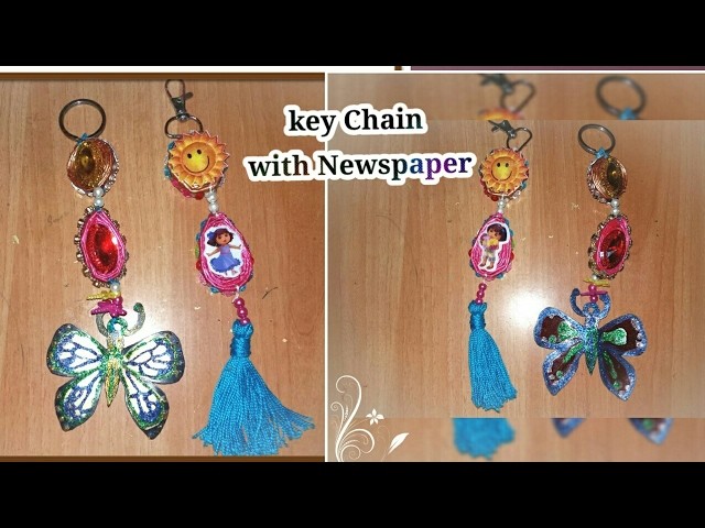 DIY: Key chain. Charm.Bag tag with wastepapers. plastic bottle(40)