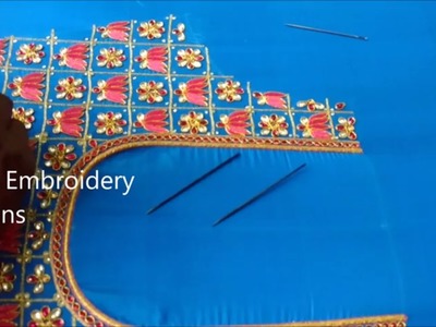 Easy embroidery for beginner | hand embroidery designs,Lotus with Bridal zardosi work, easy zardosi