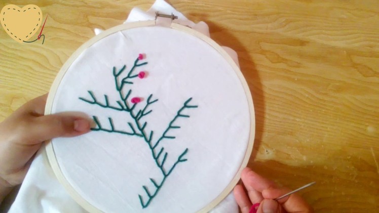 Hand Basic Stitches for Beginner - Feather Stitch - French Knot Stitch + Tutorial !
