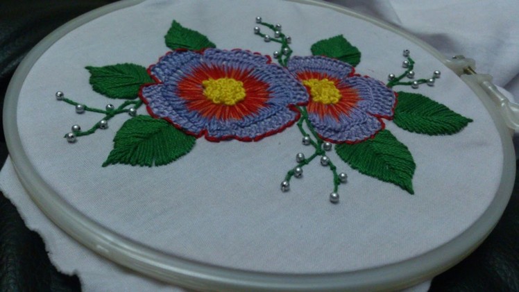 Hand embroidery designs. Blanket honey comb stitch, knotted button hole stitch for  cushion covers.