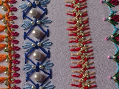 Hand embroidery designs. Hand embroidery stitches tutorial. part-7 . decorative stitches.