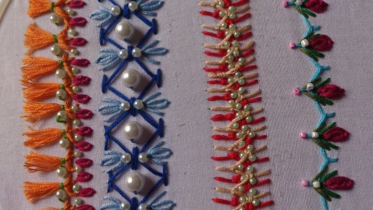 Hand embroidery designs. Hand embroidery stitches tutorial. part-7 . decorative stitches.