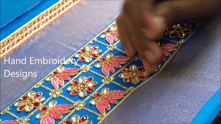 Hand embroidery stitches tutorial | hand embroidery designs, easy maggam work,zardosi work
