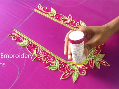 Hand embroidery tutorial for beginners | hand embroidery designs, easy mirror work,easy zardosi work