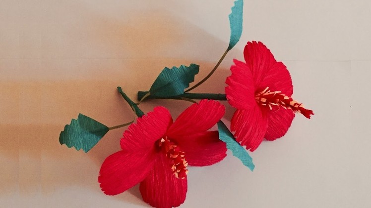 Hibiscus crepe paper flowers | Tissue paper hibiscus flower - Arts and crafts