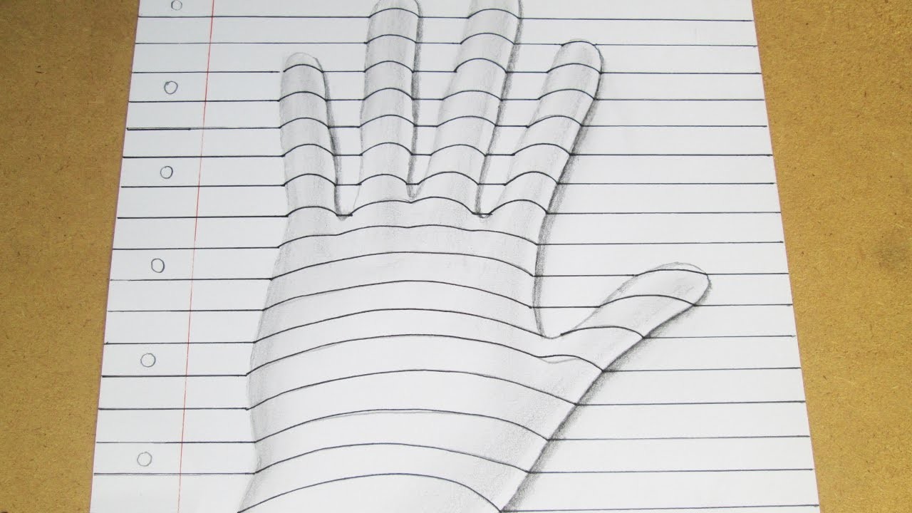 How To Draw A 3d Hand 3d Trick Art On Paper