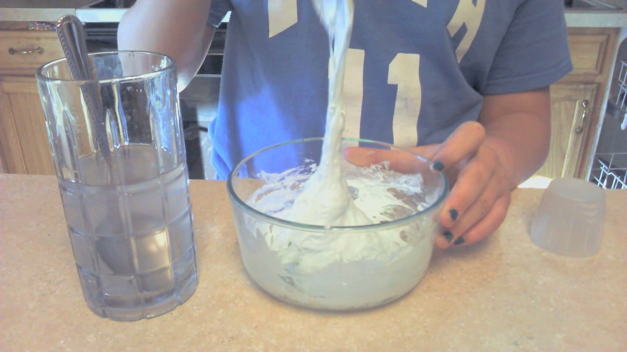 How to make!!!??? slime with shaving gel and corn starch!!