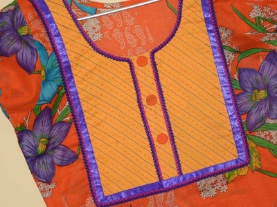 Kurti Neck And Front Design With Patchwork Summer Special