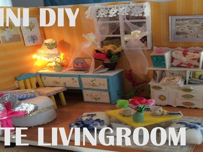 Mini DIY DollHouse Cute Miniature Kit. livingroom