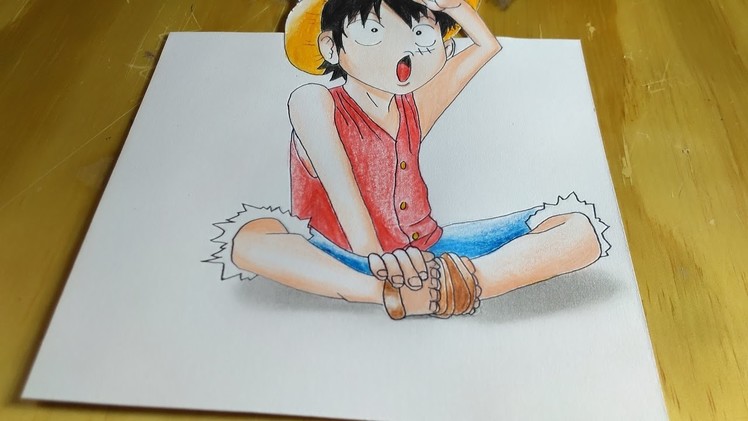 One peace, Menggambar Luffy Kecil One Peace 3D. Drawing Litle Luffy One Piece in 3D