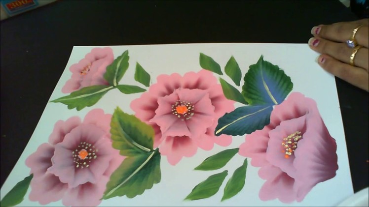 One Stroke Painting- 3D Pink Flowers