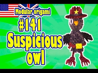 3D MODULAR ORIGAMI #141 Suspicious owl