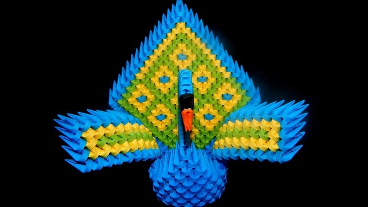 3D Origami  peacock tutorial | DIY paper craft peacock