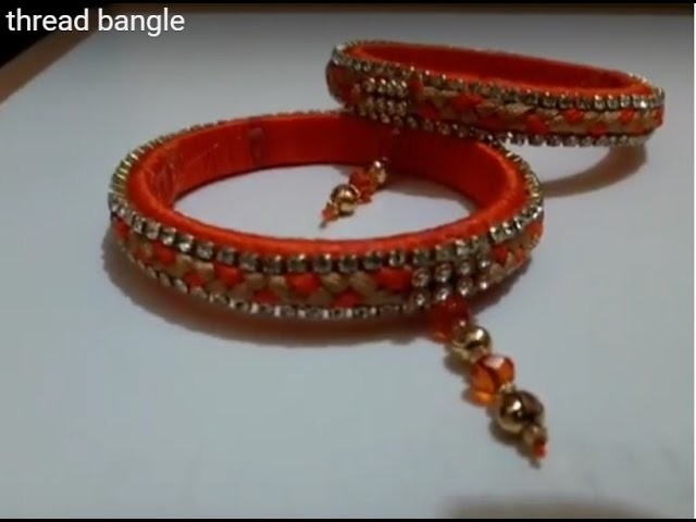 Bangle craft work.how to make designer silk thread bangles.designer bangles making.silkcord jewelery