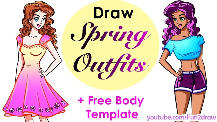 Design yourself: cute crop top, pretty dress | How to draw easy!
