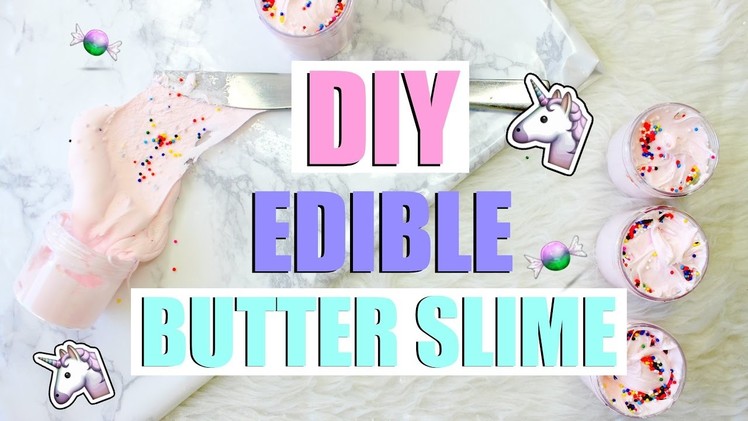 DIY EDIBLE UNICORN BUTTER SLIME!???????? - Easy & satisfying slime recipe