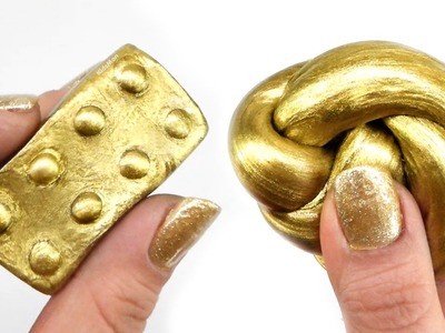 DIY GOLD STEEL SLIME ! How To Make Super Gloss Gold Metal Slime Putty !