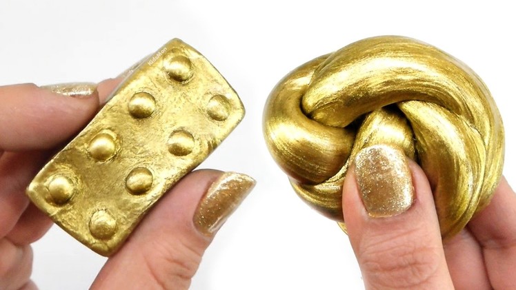DIY GOLD STEEL SLIME ! How To Make Super Gloss Gold Metal Slime Putty !