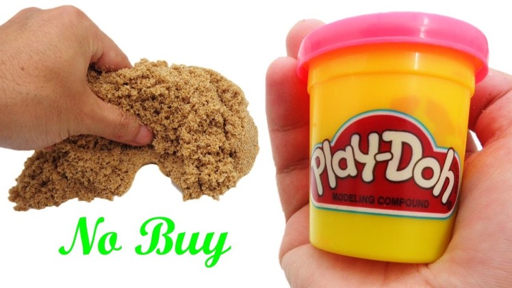 DIY Kinetic Sand with Play Doh, Sand, Glue, and Natri Borat at Home NO BUY