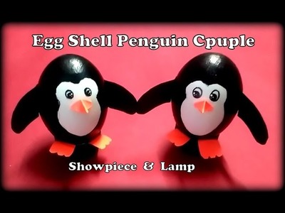 Easter special: Egg Shell Craft- Making Penguin Couple showpiece and using empty egg shells