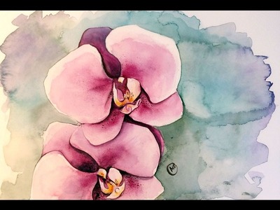 Easy Watercolor Orchid Painting Demonstration