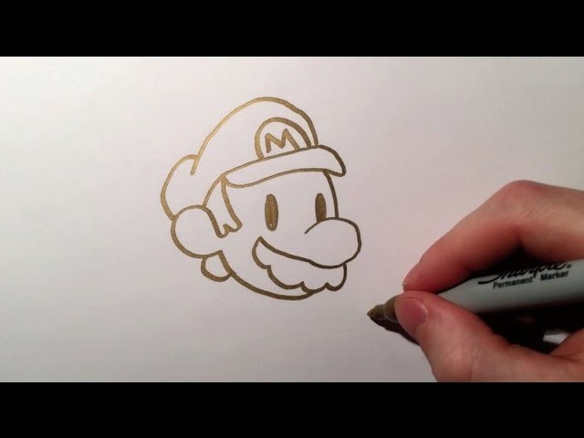 Gold sharpie how to draw cute mario drawing golden doodles simple easy for every