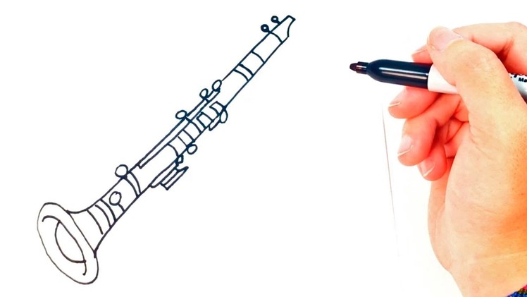 How to draw a Clarinet | Clarinet Easy Draw Tutorial