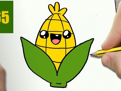 HOW TO DRAW A CORN CUTE, Easy step by step drawing lessons for kids