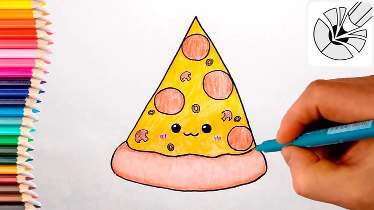 How to Draw a Cute Pizza - Step by Step - Cute and Easy