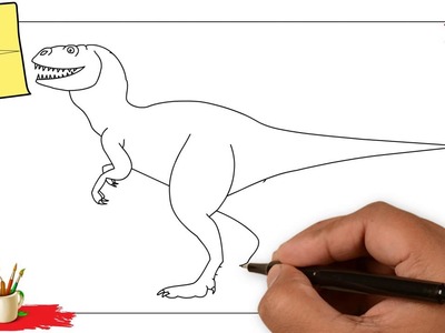 How to draw a dinosaur 2 EASY & SLOWLY step by step for kids