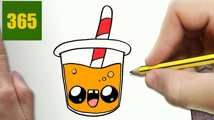 HOW TO DRAW A JUICE CUTE, Easy step by step drawing lessons for kids