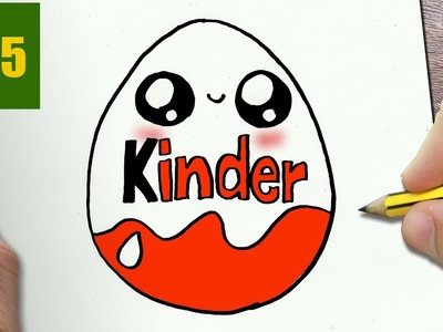 HOW TO DRAW A KINDER EGG CUTE, Easy step by step drawing lessons for kids