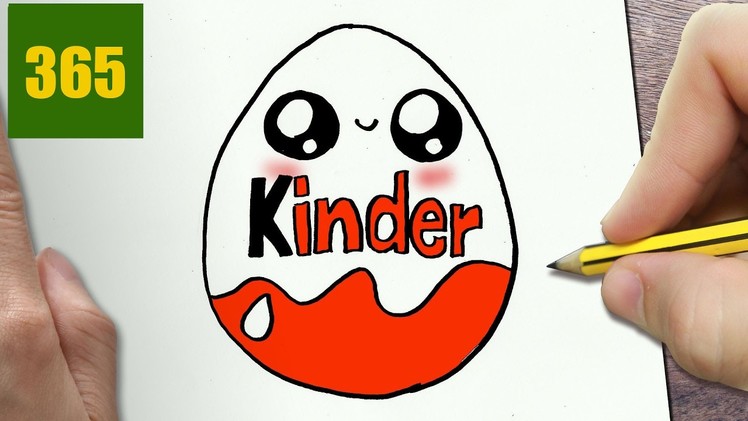 HOW TO DRAW A KINDER EGG CUTE, Easy step by step drawing lessons for kids