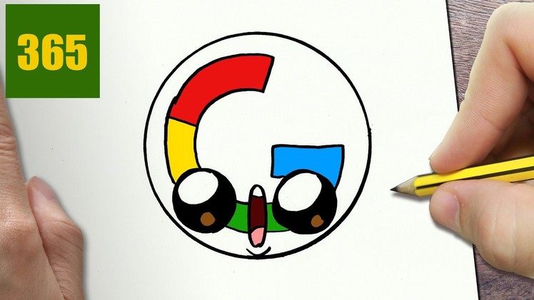 HOW TO DRAW A LOGO GOOGLE CUTE, Easy step by step drawing lessons for kids