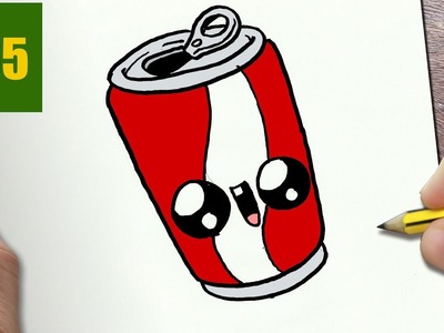 HOW TO DRAW A SODA CUTE, Easy step by step drawing lessons for kids