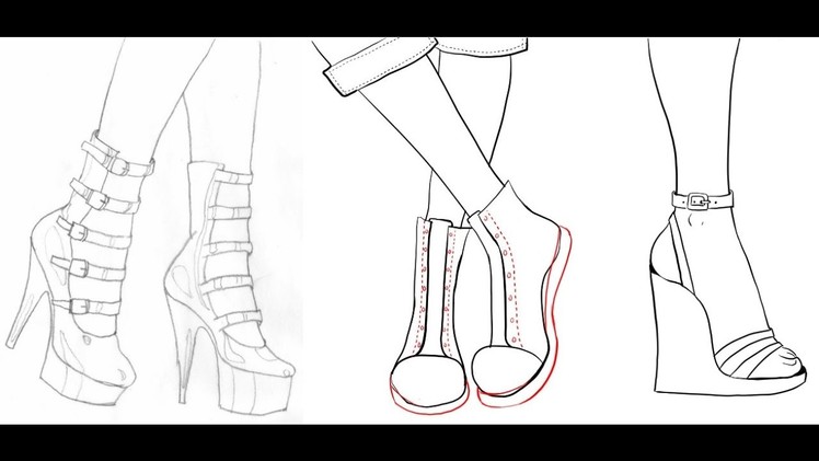 How To Draw Shoes - Easy and Simple Drawing For Kids - learn Colors
