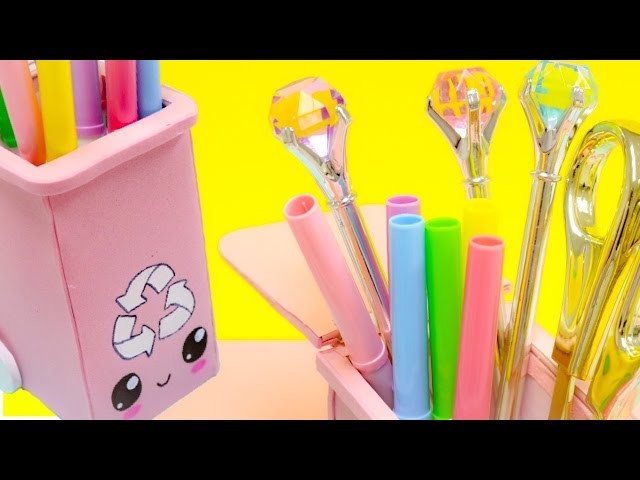 KAWAII pencil holder\easy organization idea to make your desk cute.