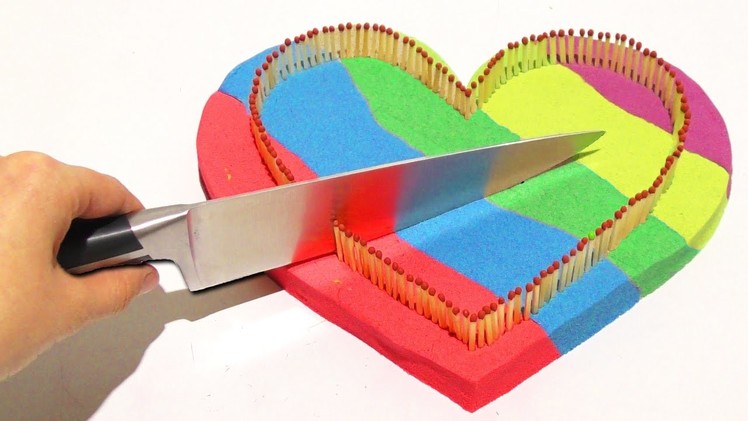 Kinetic Sand Big Heart 1000 Degree Knife Learn Colors DIY Foam Clay Play Doh Surprise Eggs
