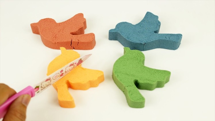 Kinetic Sand Toys Colors Bird DIY Learn Colors Jelly Icecream Molds RamboToys