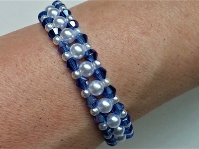 Simple and elegant beaded bracelet. Easy craft tutorial for beginners