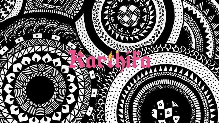 Zentangle Inspired Art ( Circular Patterns ) - Full Page Mandala - Timelapse | Karthika Loves DIY