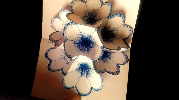 3D Handmade Greeting Card - Handmade Craft - Projected Flowers on Greeting Card