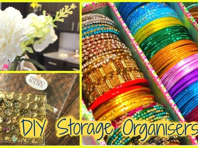 Cheap DIY Storage Organizers | My Bangles+Earrings collection | How to make tutorial || Do with Love