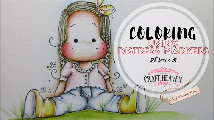 Craft Heaven Shop: Distress Markers Coloring Tutorial - Sitting Spring Tilda